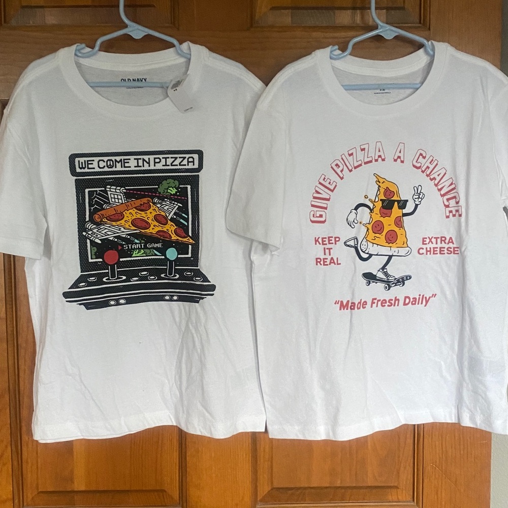 NWT Old Navy pizza tees. M/8